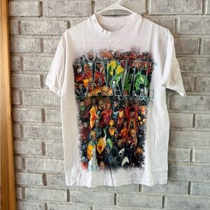 Marvel White Tee with Colorful Hero Graphics